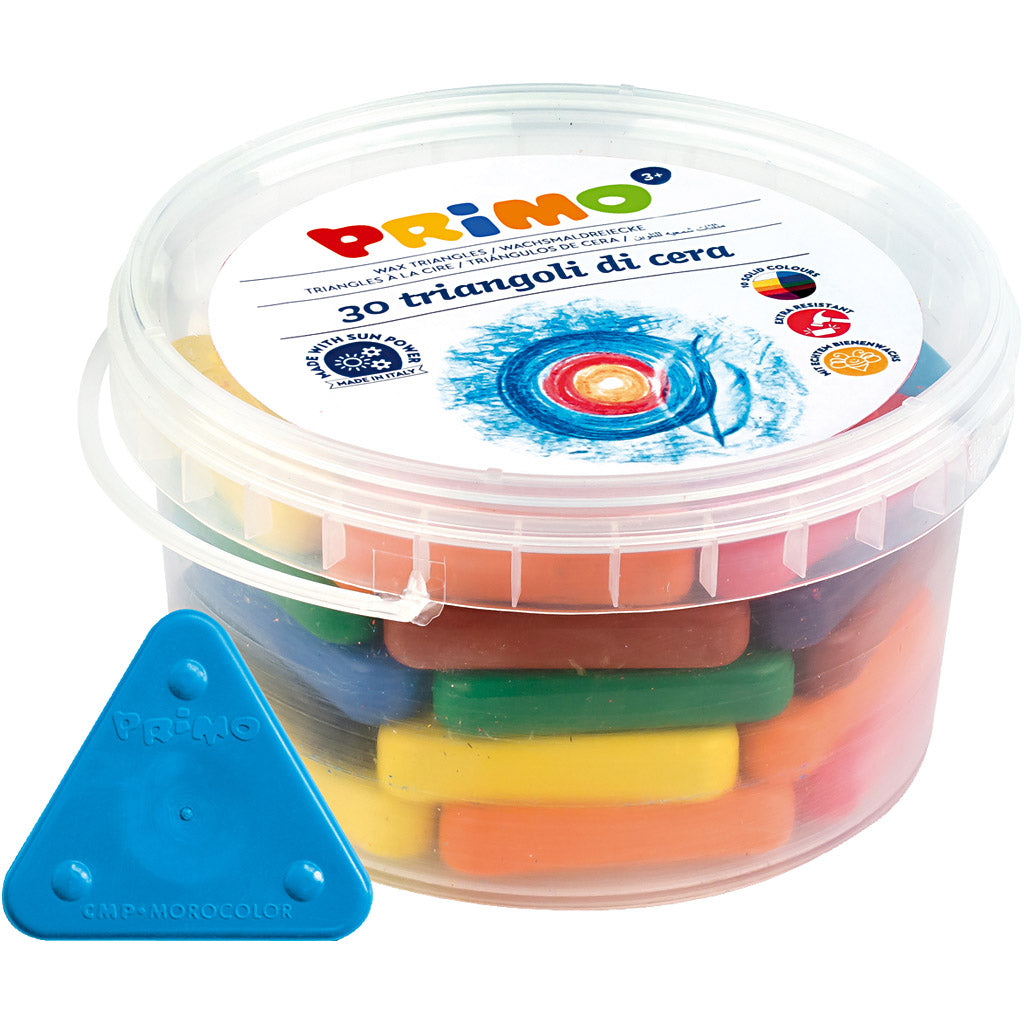 PRIMO Wax Crayons, assorted colours, 30 pc