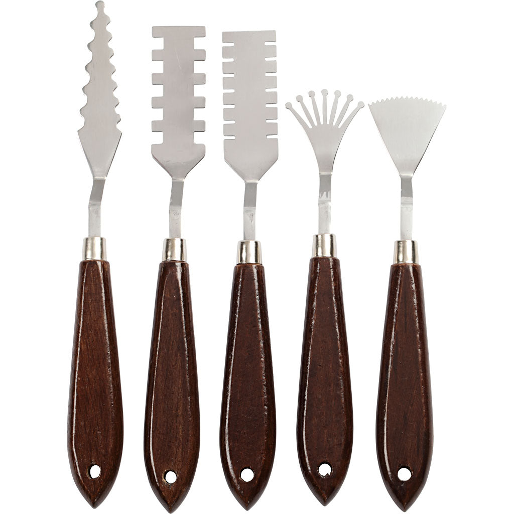 Patterned Pallet Set, L: 17-21 cm, W: 2-3 cm, 5 pc
