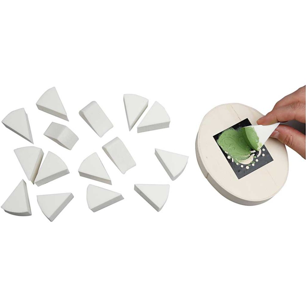Sponges, L: 40 mm, W: 25 mm, white