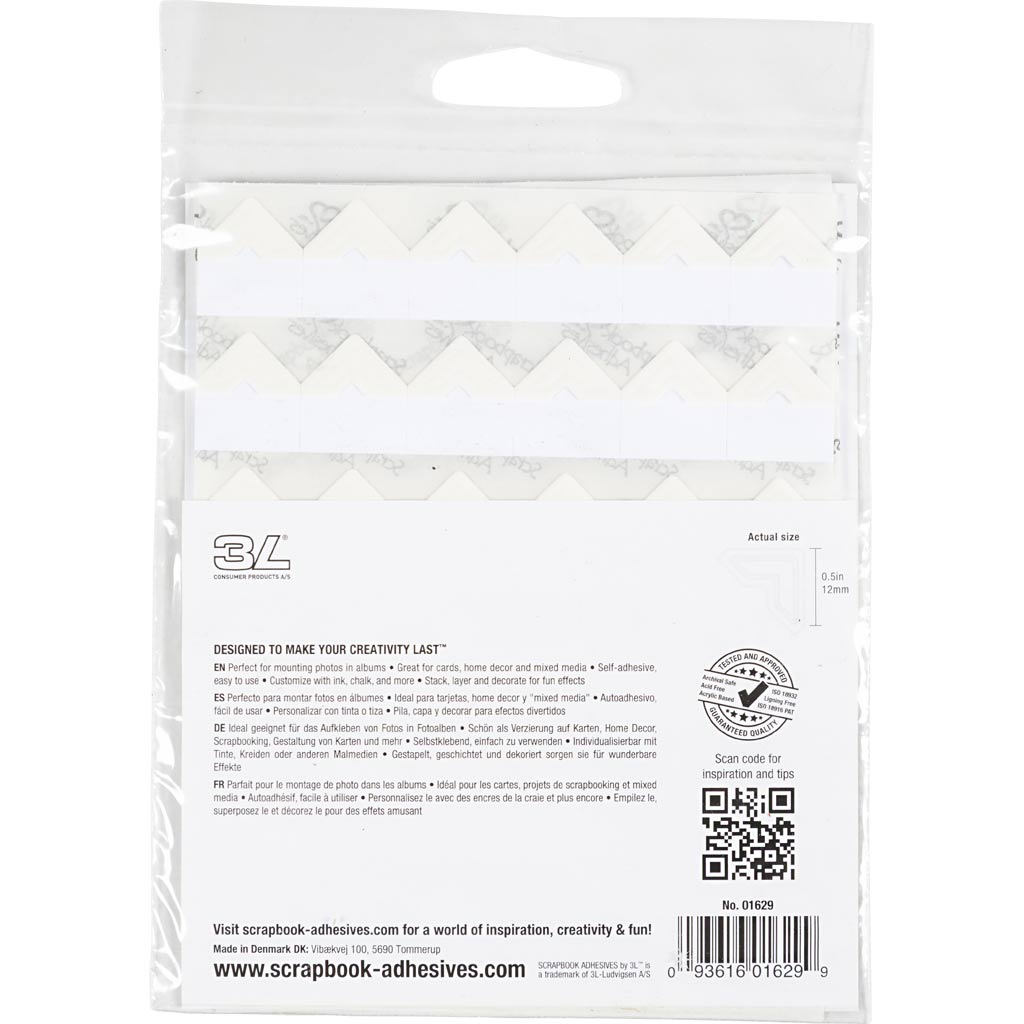 Photo Corners, W: 10 mm, 110 g, cream, 108 pc