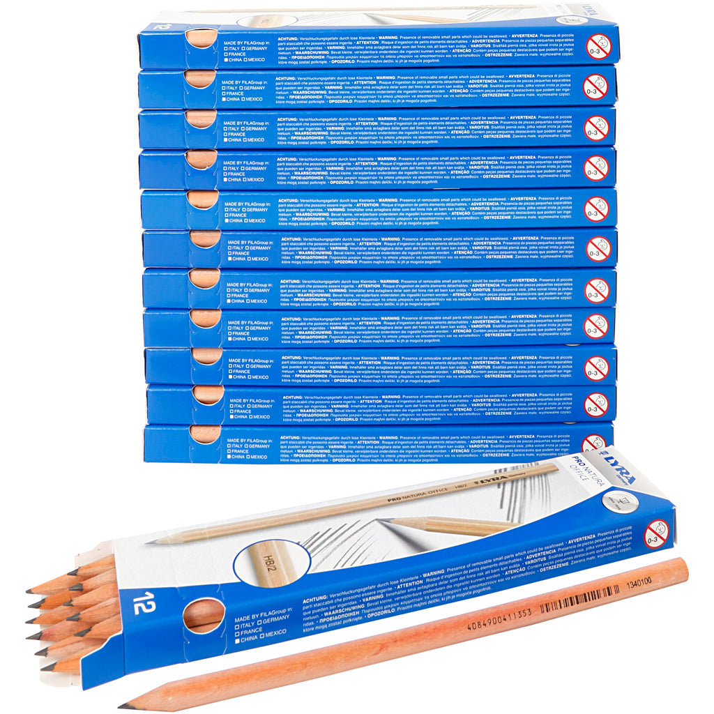 School Pencils, L: 18 cm, HB, thickness 7 mm, lead 2 mm, 12x12 pc
