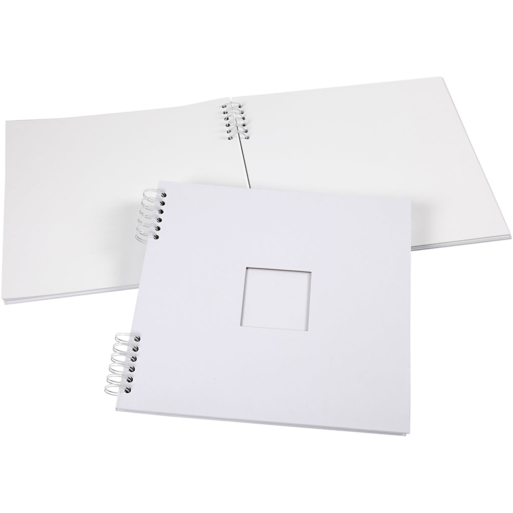 Spiral Bound Scrapbook, size 30,5x30,5 cm, 250 g, white