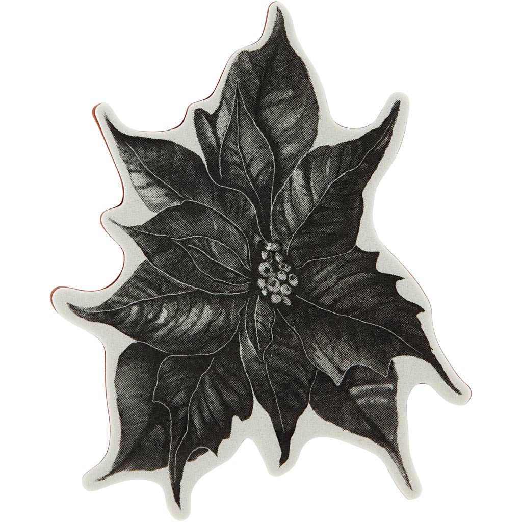 Rubber stamp, poinsettia, H: 5 mm, size 14x11 cm, 1 sheet