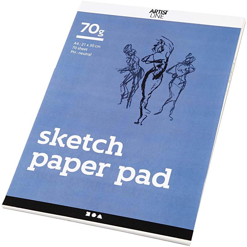Sketch Pad, A4, sheet 210x297 mm, 70 g, white, 70 sheet