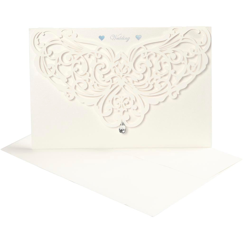 Card & Envelope, card size 12x17,7 cm, envelope size 18,x12,5 cm, 230 g, off-white, 5 set