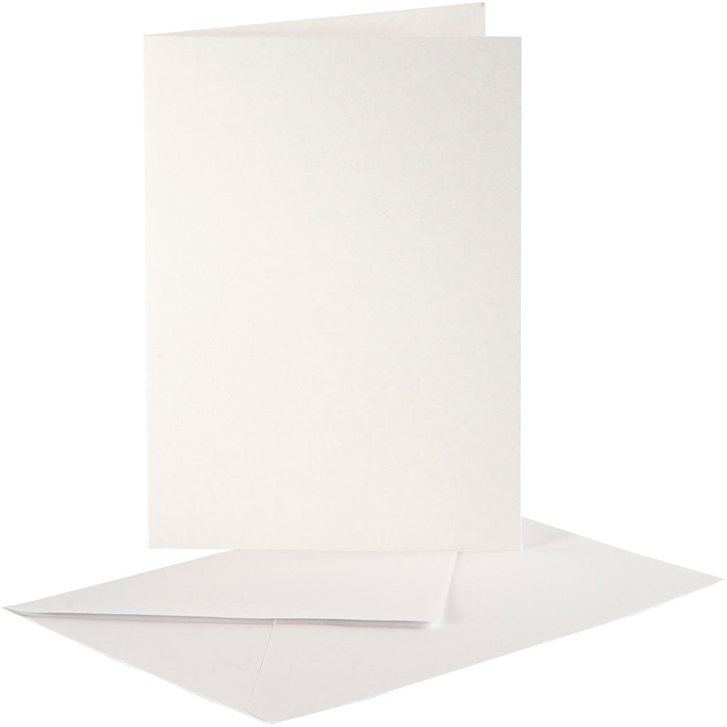 Pearlescent Cards & Envelopes, card size 10,5x15 cm, envelope size 11,5x16,5 cm, cream, 10 set