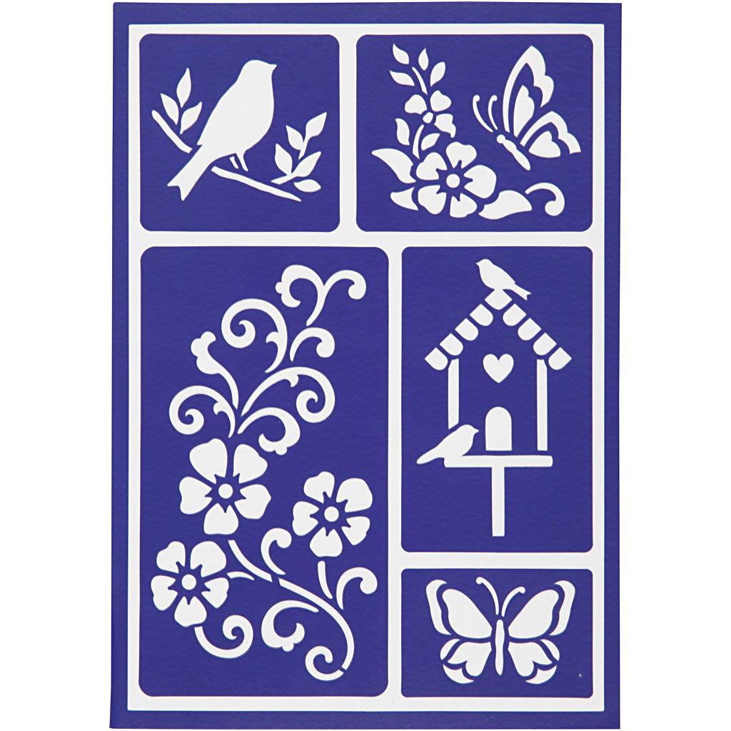 Flexible Stencil , spring is in the air, 21x14,8 cm