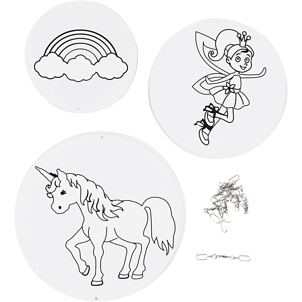 Mobile Ornaments with Motifs, dia. 12+15+18 cm, 300 g, white, 3 set