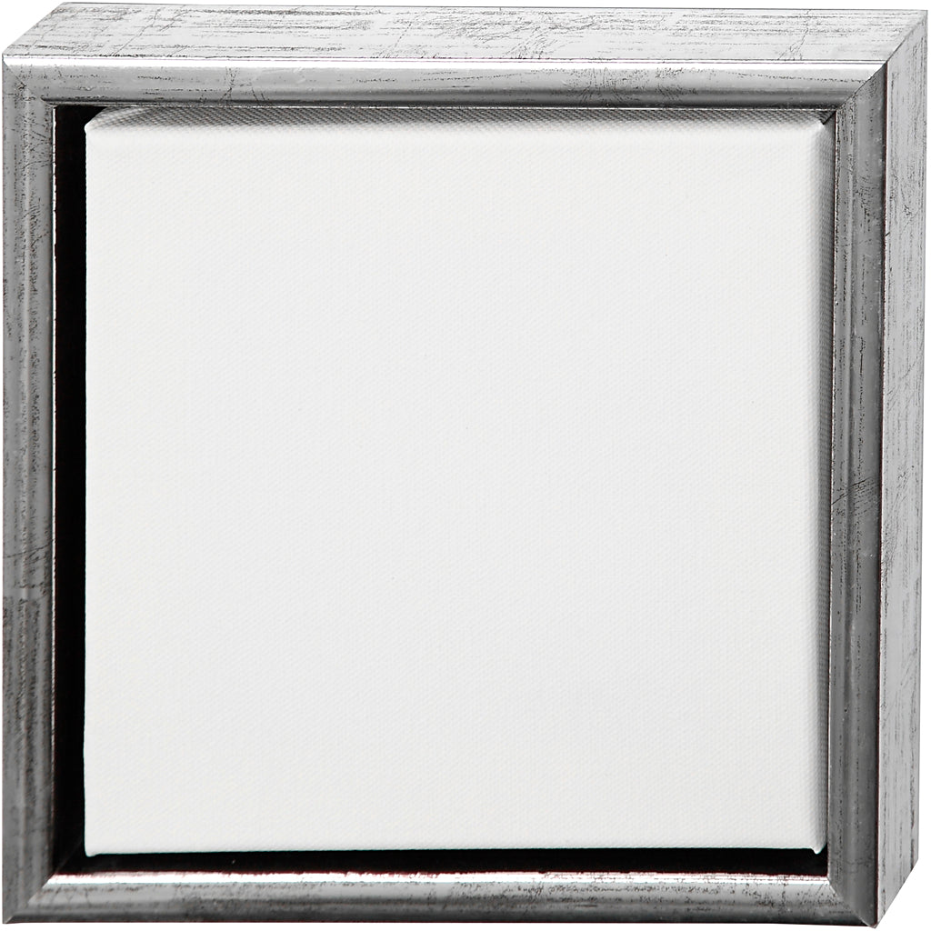 Canvas with Wooden Frame, size 20x20 cm, 360 g, antique silver, white