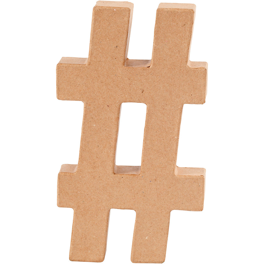 Symbol, #, H: 20,5 cm, thickness 2,5 cm