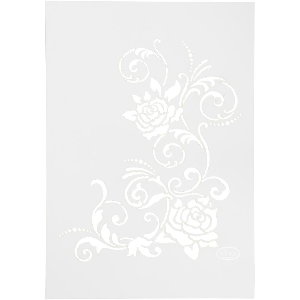 Stencil , flowers, A4, sheet 210x297 mm