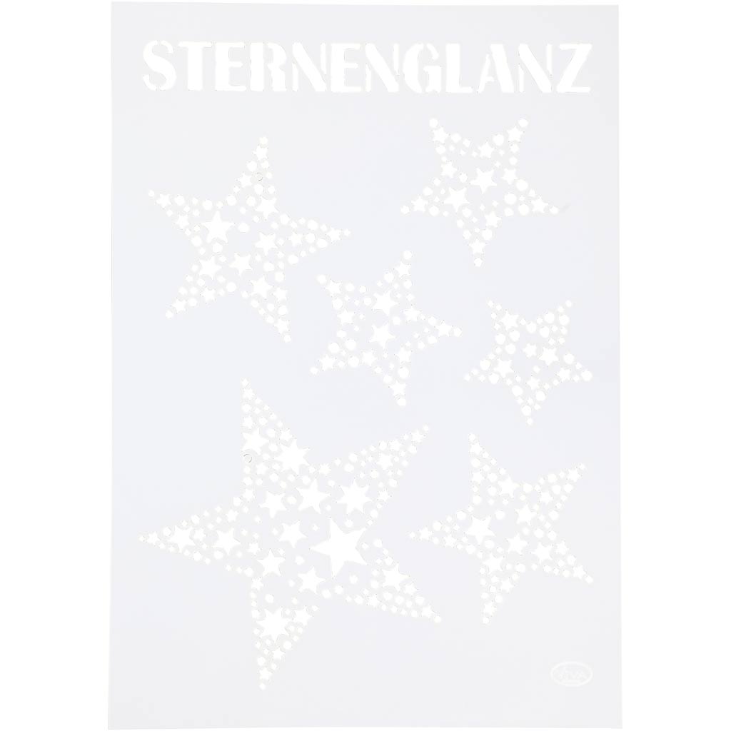 Stencil , stars, A4, sheet 210x297 mm