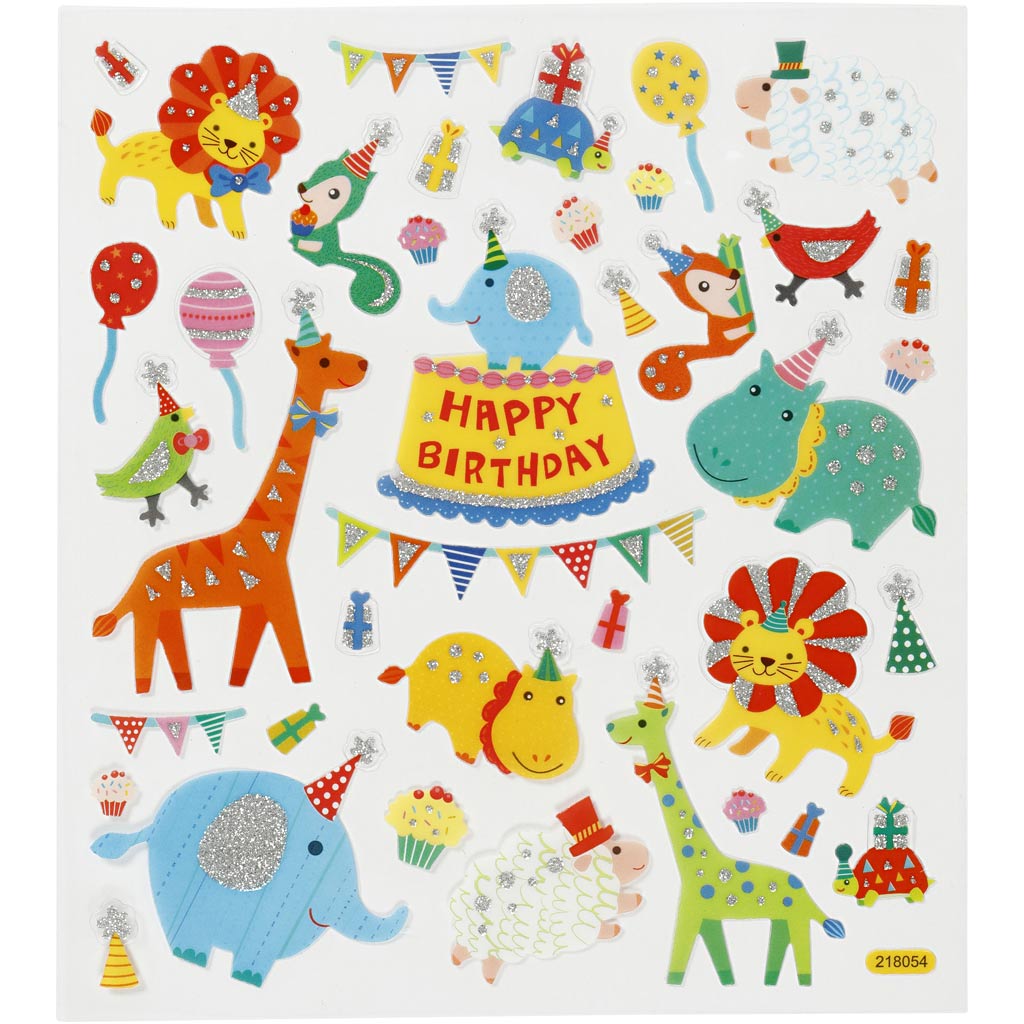 Stickers, animal orcestra, sheet 15x16,5 cm, 1 sheet