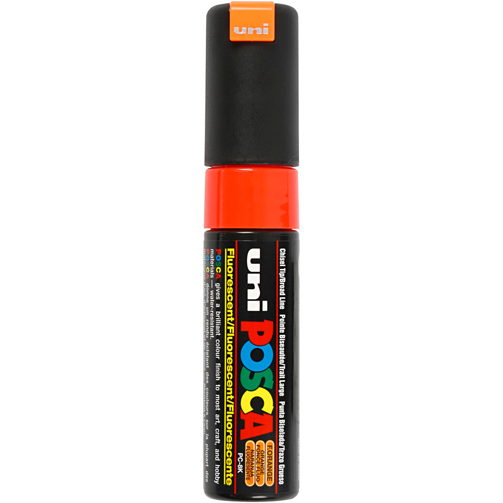 Posca Marker, no. PC-8K, line 8 mm, broad, fluo orange