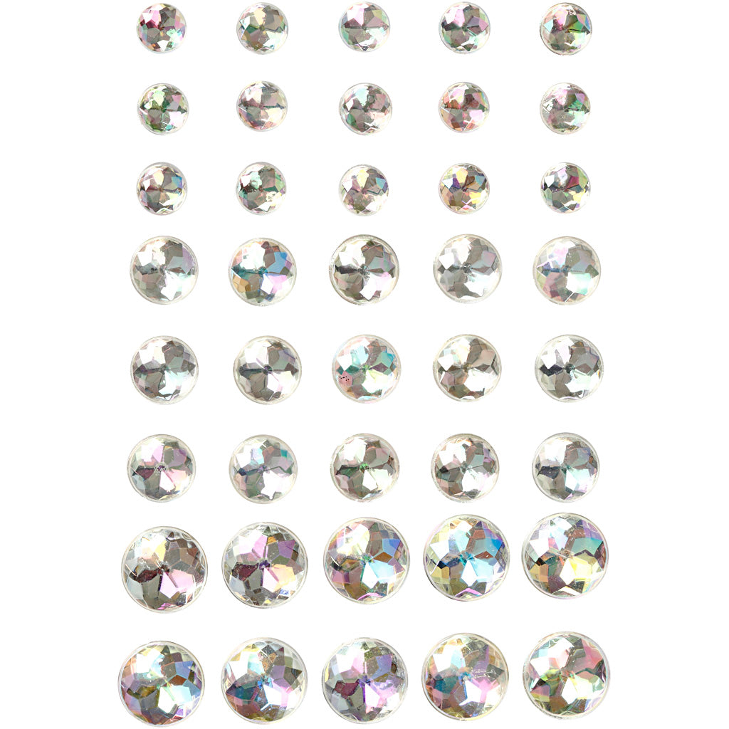 Rhinestones, size 6+8+10 mm, crystal, 40 pc