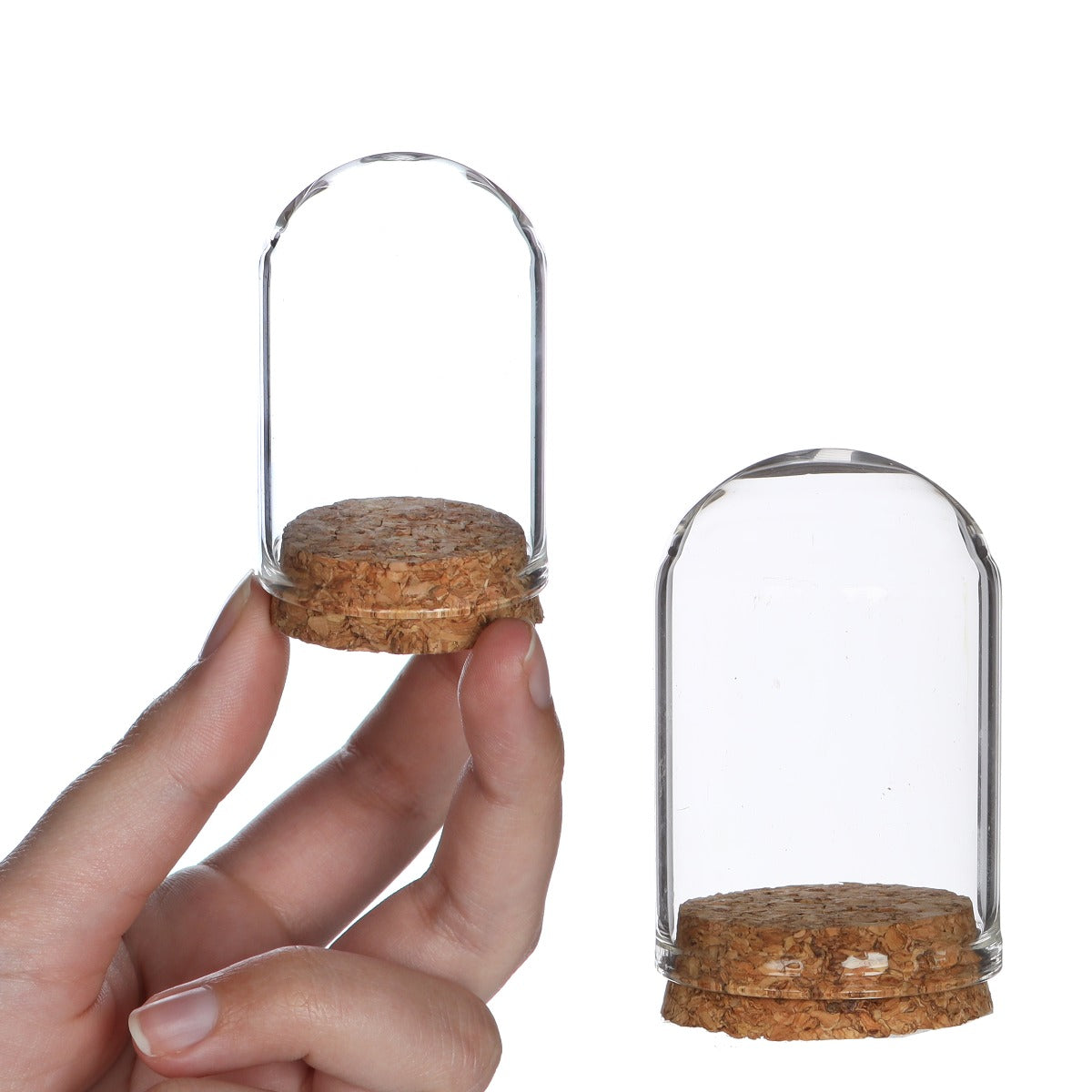 Glass mini stolp Ø4cm and 6cm high with cork (6 pcs.)