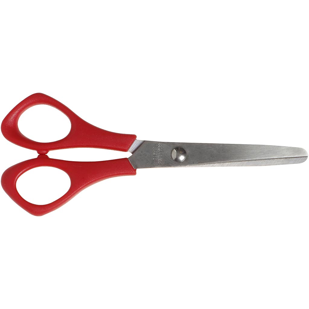 School Scissors, L: 14 cm, round, left, 12 pc