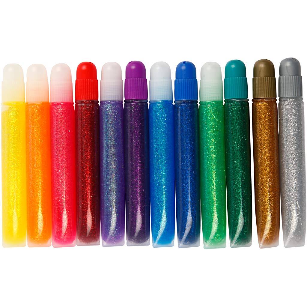 Glitter Glue, 12x10 ml