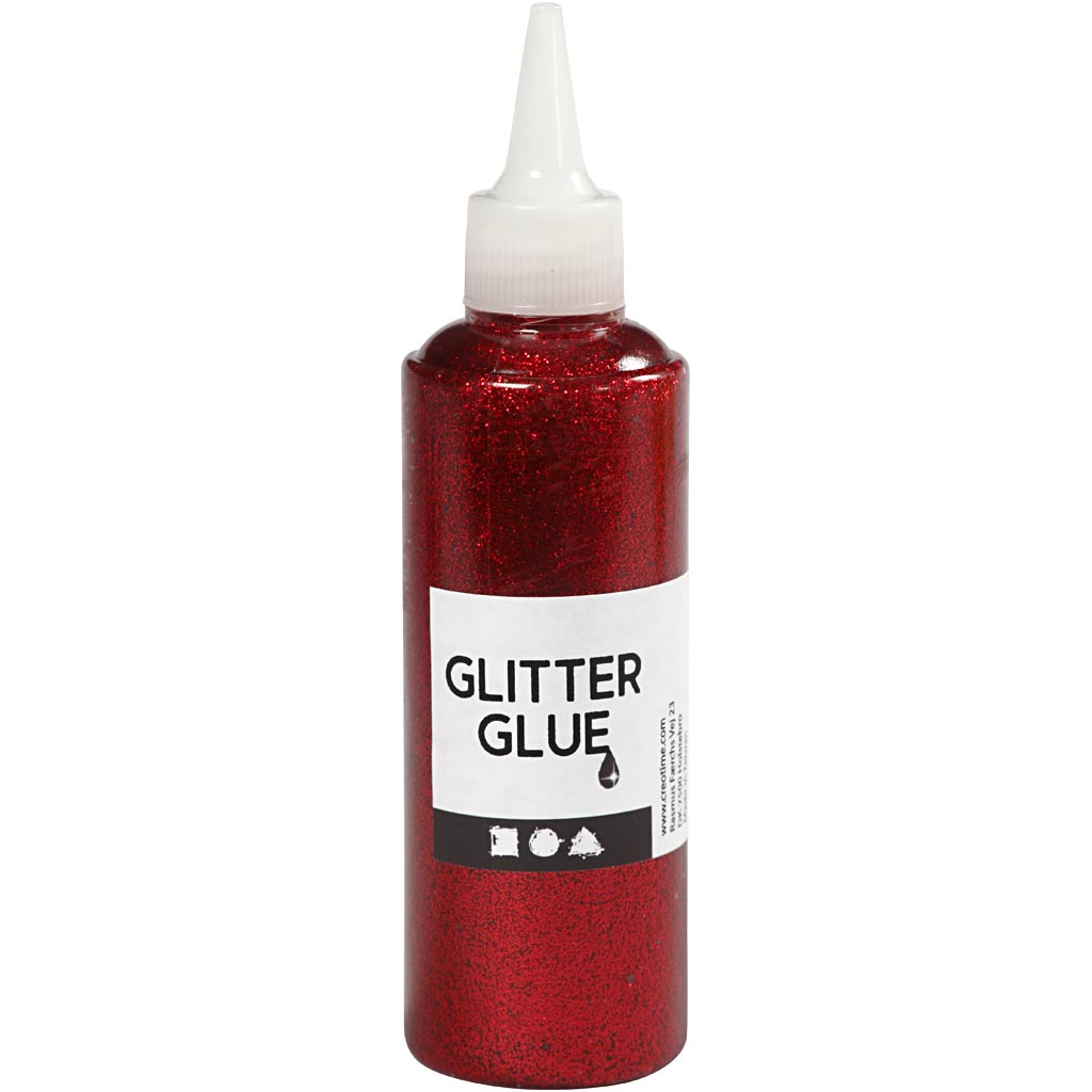 Glitter Glue, red, 118 ml/ 1 bottle