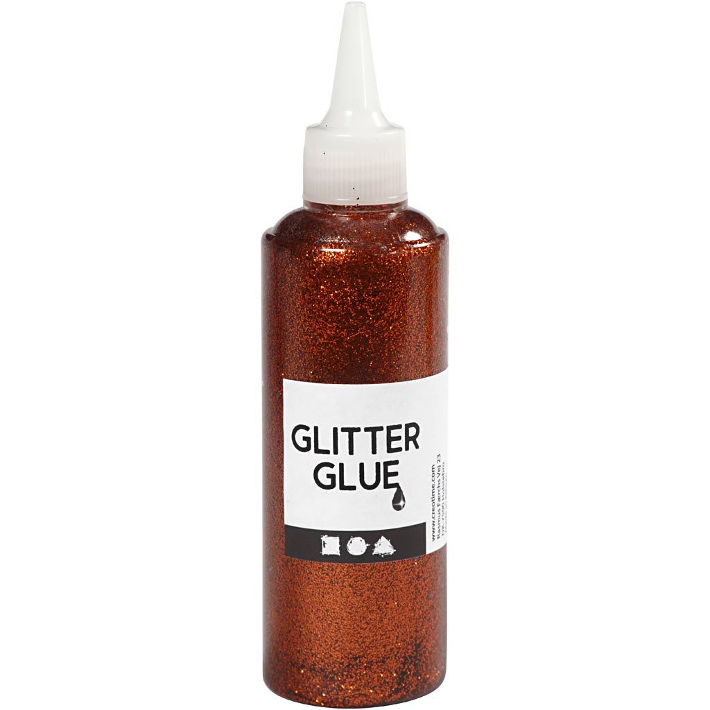 Glitter Glue, orange, 118 ml/ 1 bottle