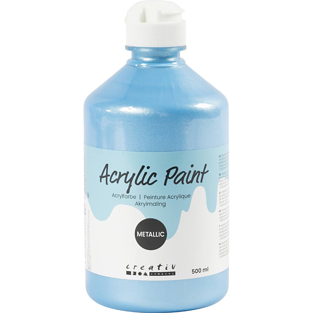 Acrylic Paint Metallic, metallic, light blue, 500 ml/ 1 bottle