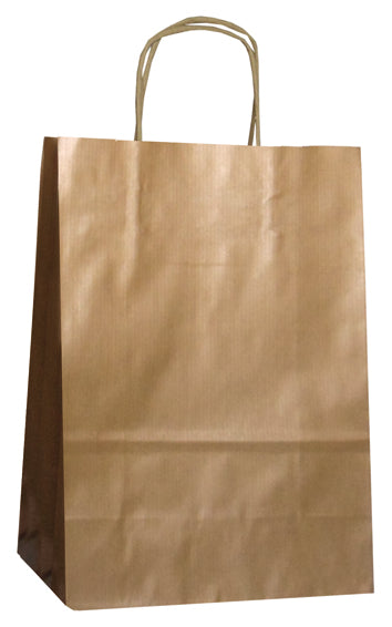 Paper Carrier Bags Gold 32+12x41cm Kraft 100 grams