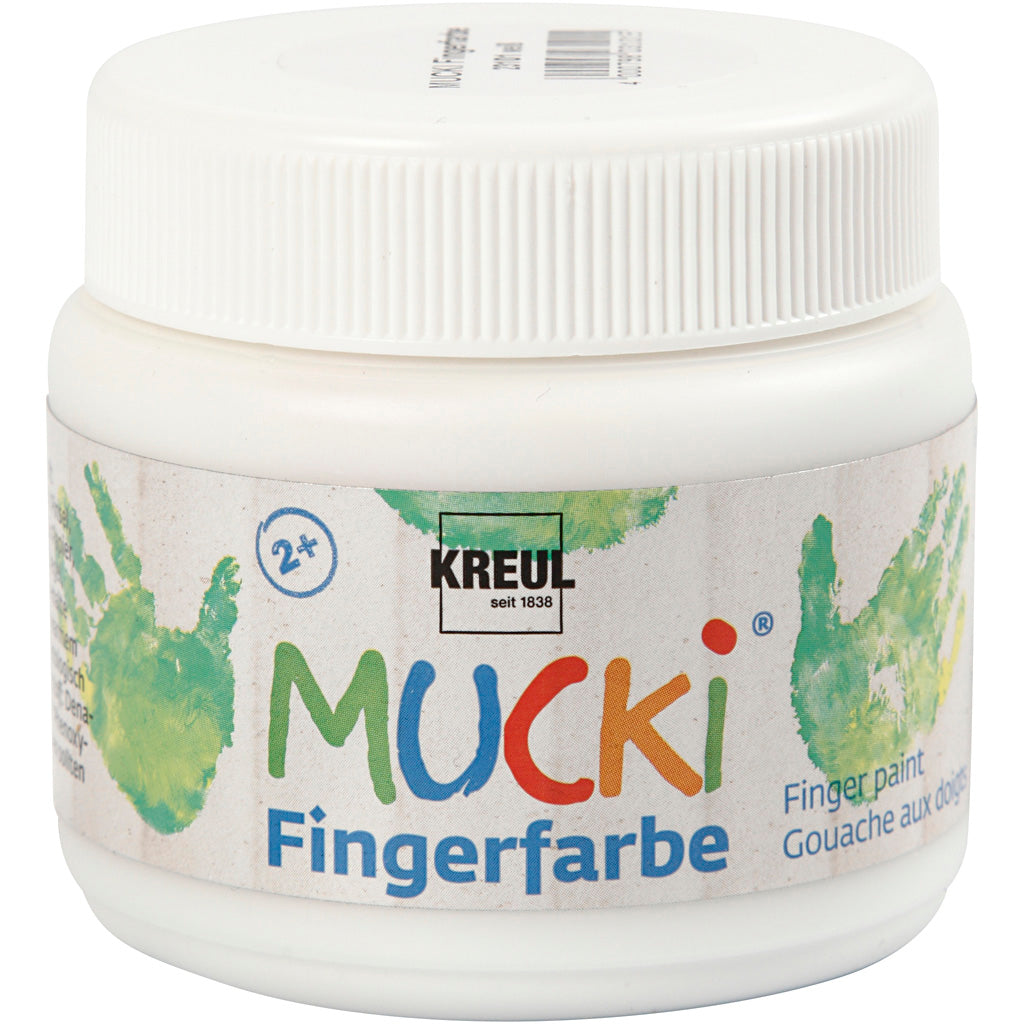 Mucki Finger Paint, white, 150 ml/ 1 tub