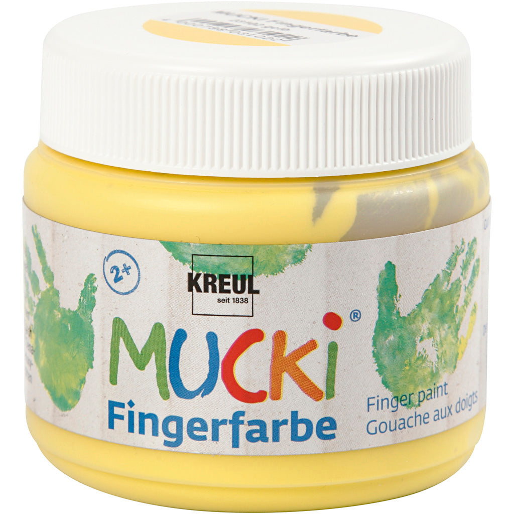Mucki Finger Paint, yellow, 150 ml/ 1 tub