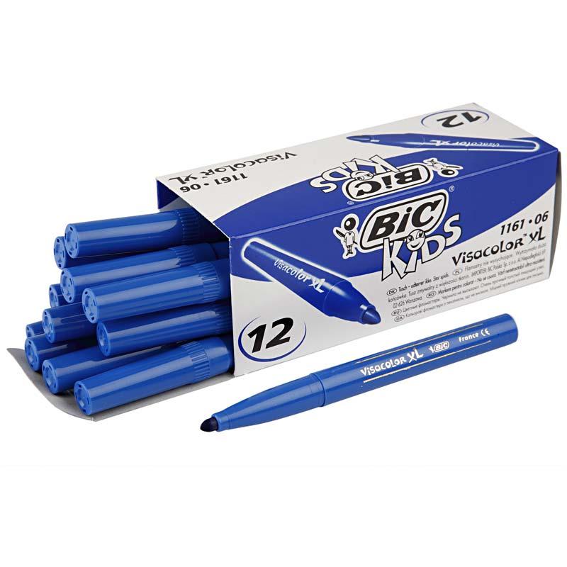 BIC Visa Color Marker, line 3 mm, dark blue, 12 pc