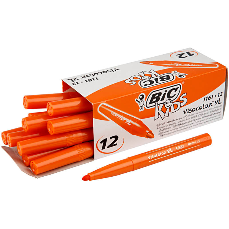 BIC Visa Color Marker, line 3 mm, mid-orange, 12 pc