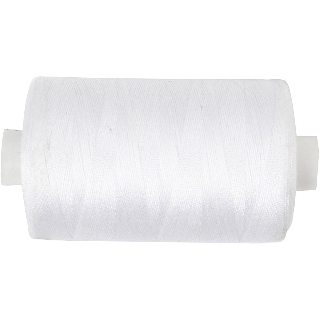 Sewing Thread, L: 1000 , white, polyester, 915m