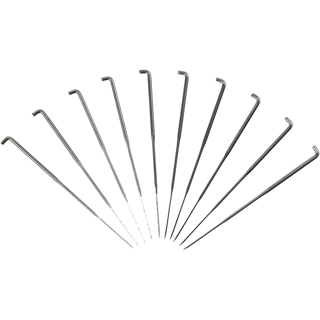Felting Needle, L: 7,5 cm, medium, 10 pc