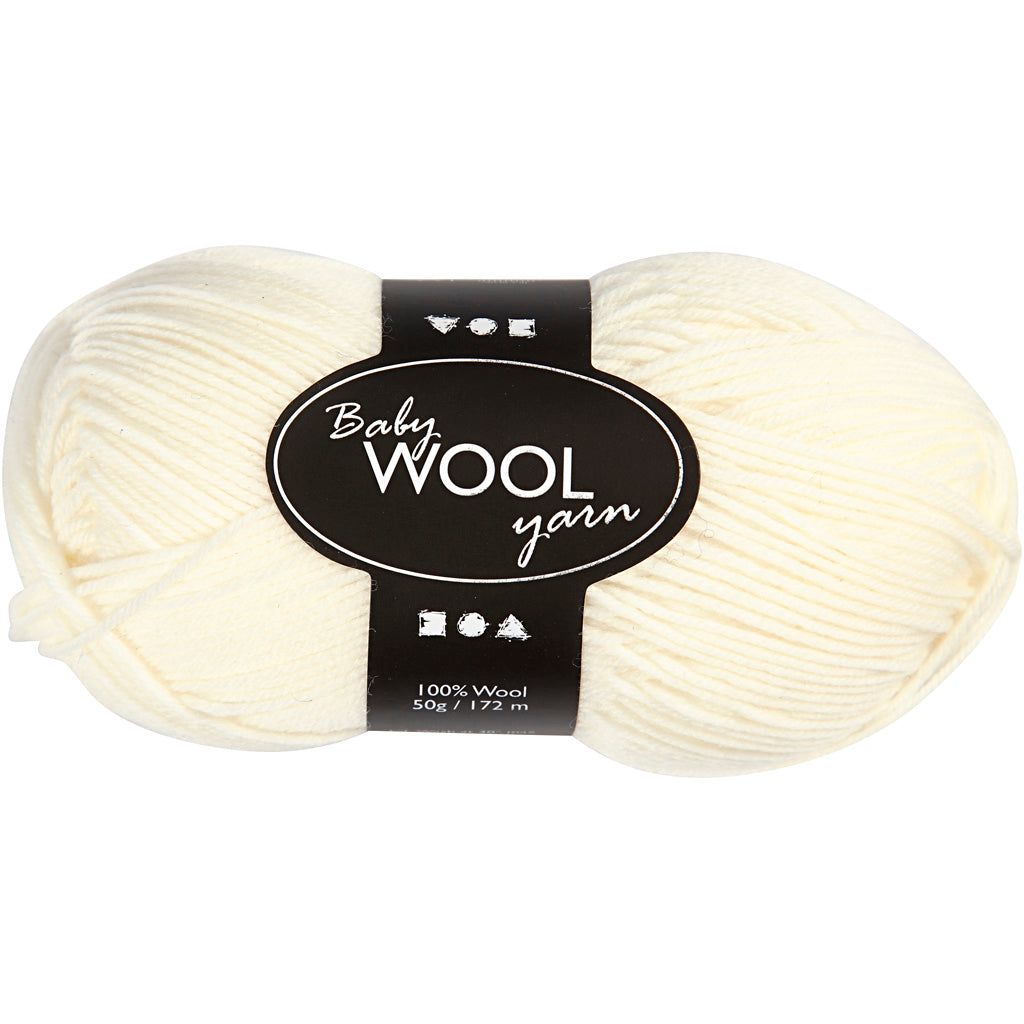 Baby Yarn, L: 172 M, cream, 50 g/ 1 ball