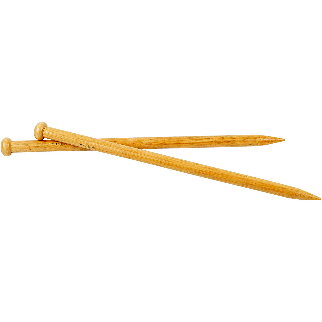Knitting Needles, L: 35 cm, size 15 mm, 1 pair