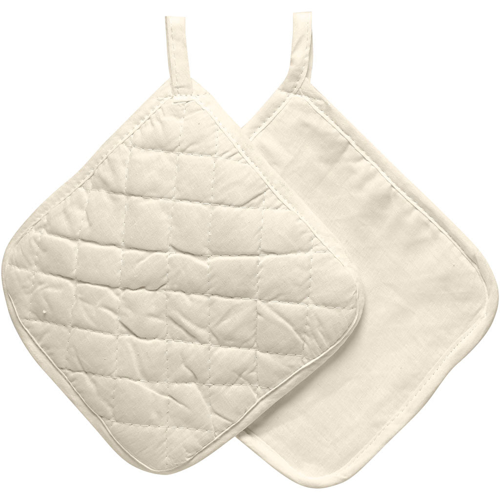 Pot Holders, size 20x20 cm, 115 g, light natural, 4 pc