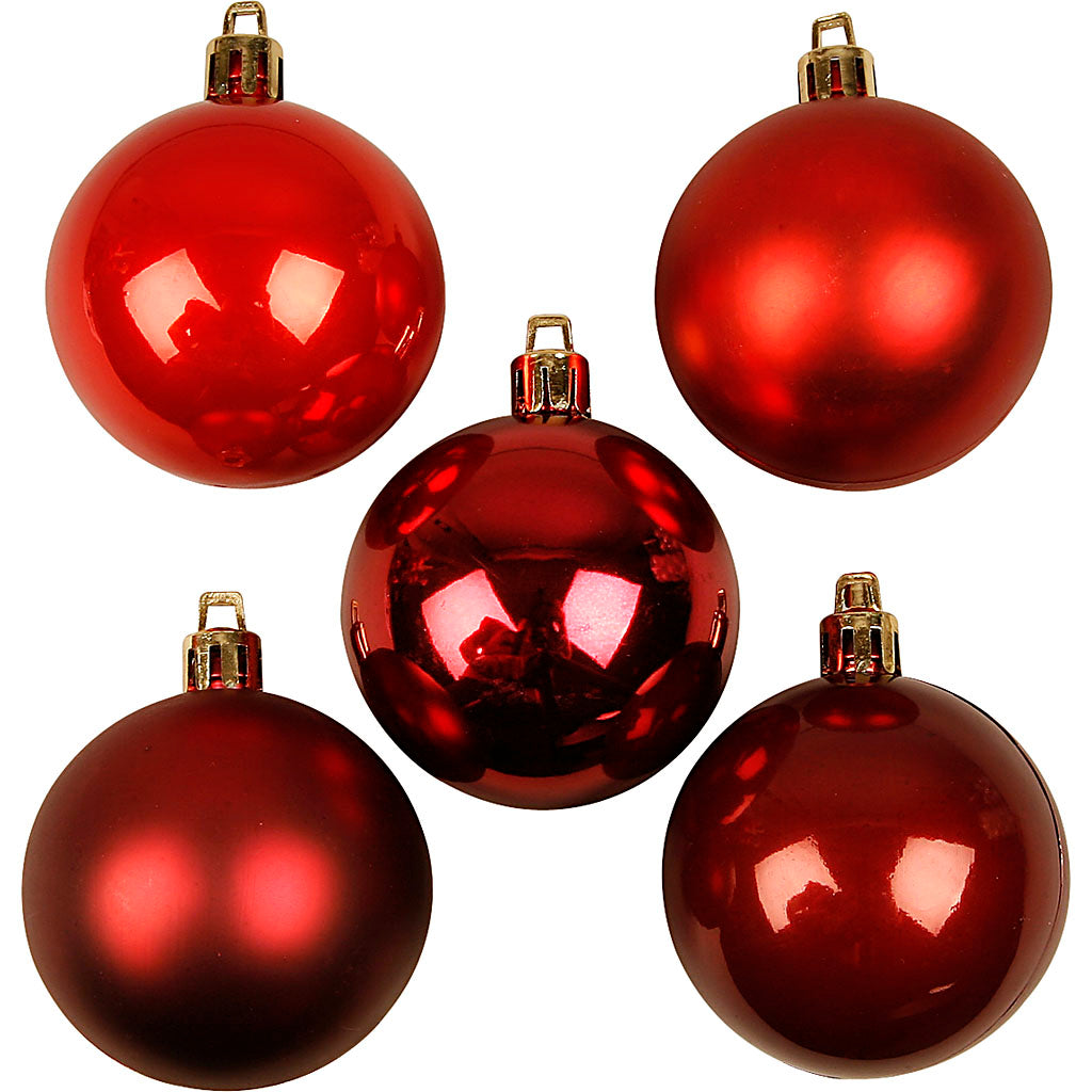 Christmas Ornaments, dia. 6 cm, red harmony, 20 pc