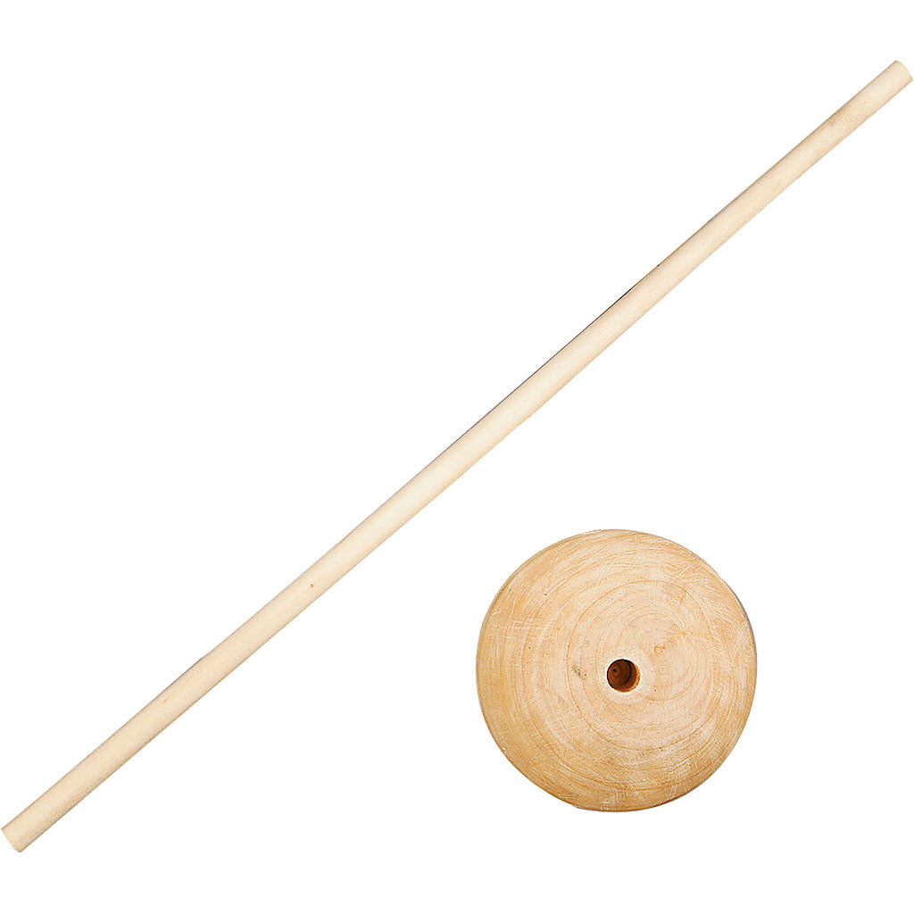 Stick with Foot, H: 30 cm, dia. 6,5 cm, hole size 8 mm, 5 set