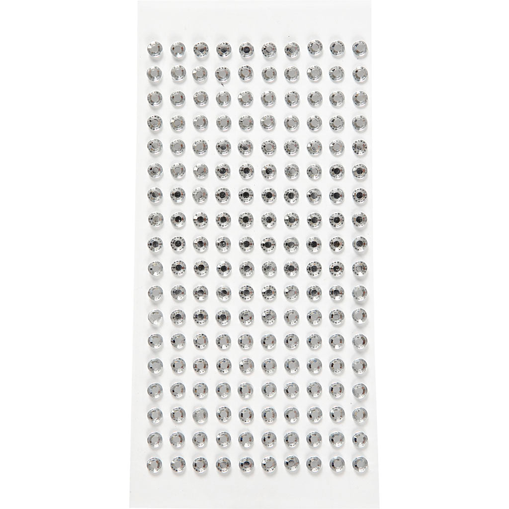 Rhinestones, dia. 5 mm, silver, 144 pc