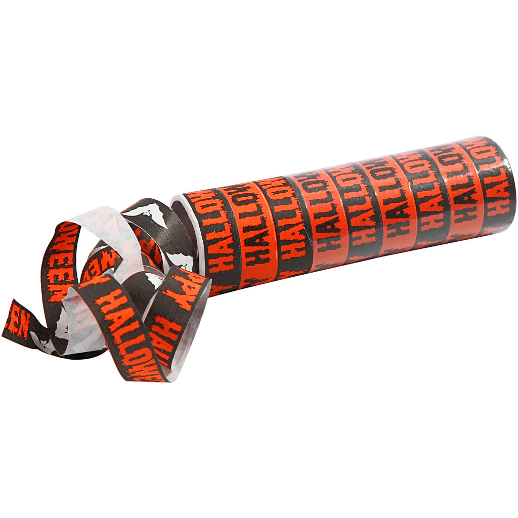 Party streamers, black, orange, 2 roll