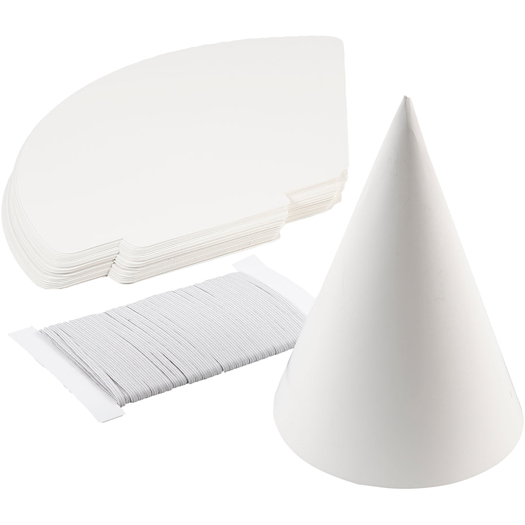 Cone, H: 23 cm, dia. 16,5 cm, 230 g, white, 50 pc