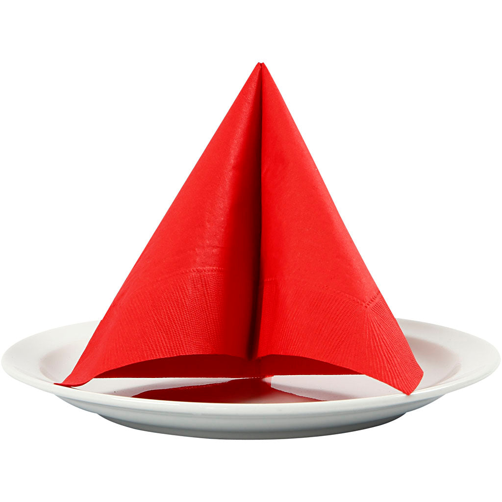 Table Napkins, size 33x33 cm, red, 20 pc