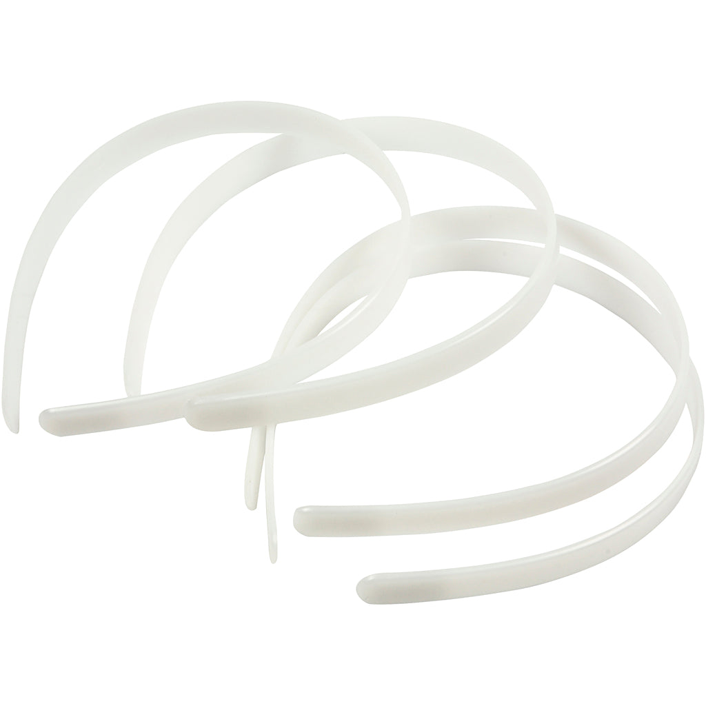 Hair Band, W: 13 mm, white, 5 pc
