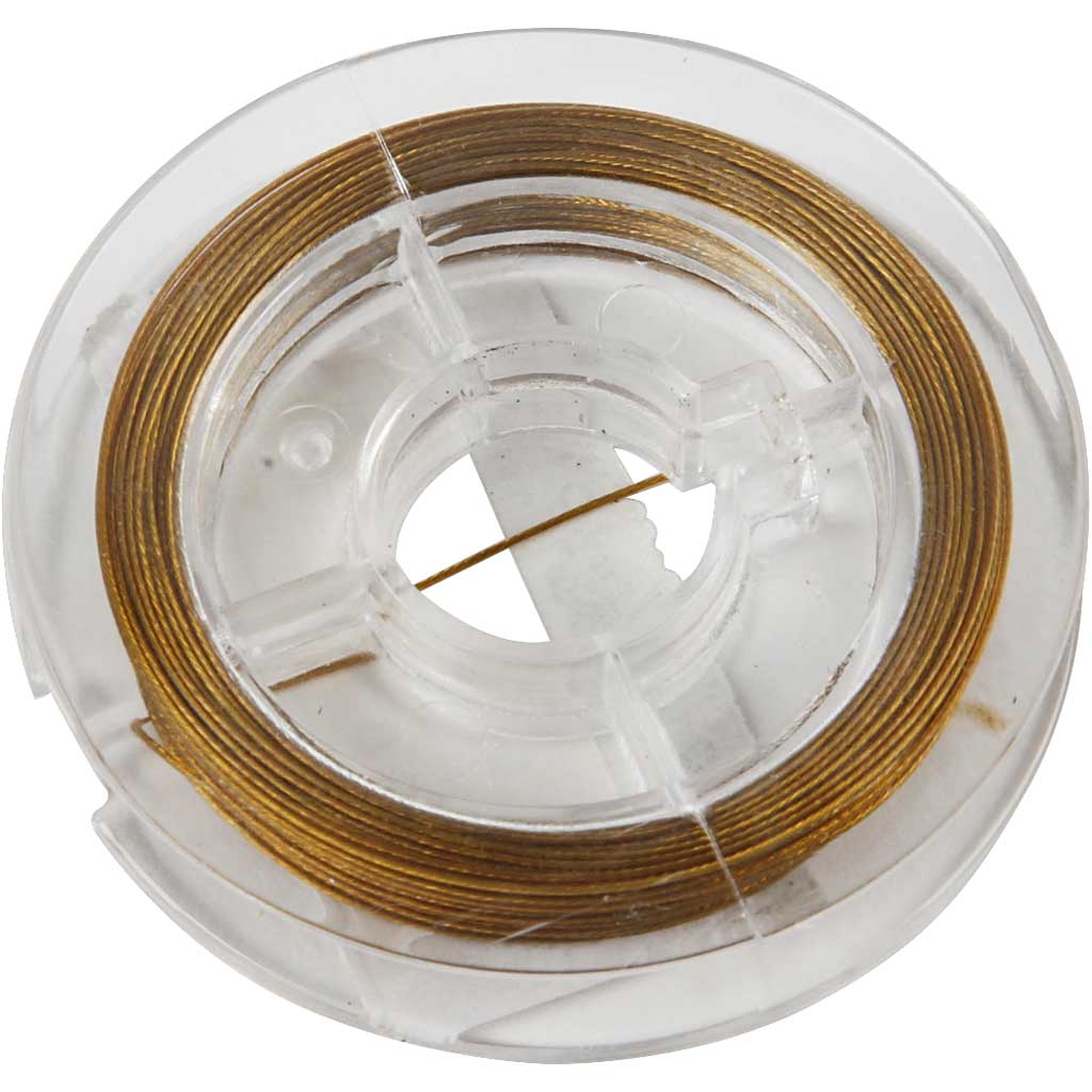 Beading Wire, thickness 0,38 mm, gold, 10 m/ 1 roll