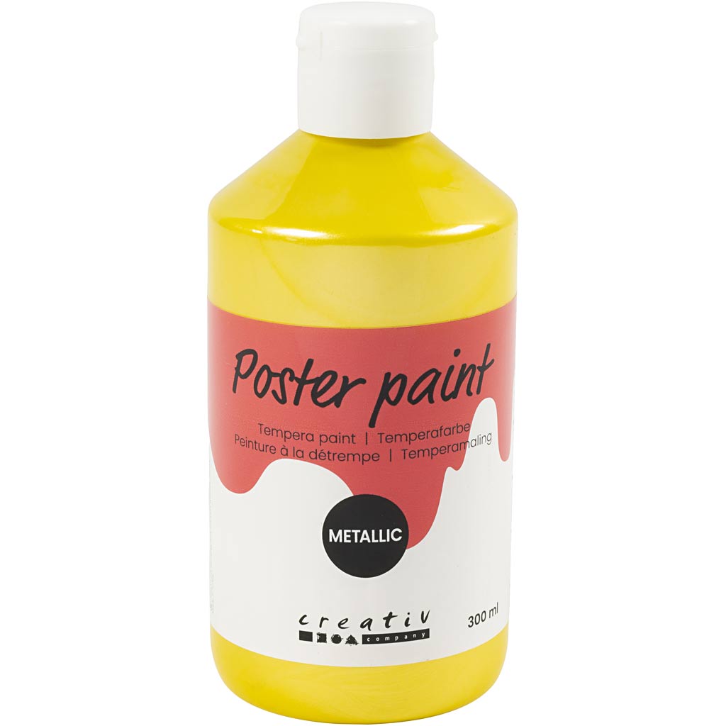 Poster paint Metallic, yellow, 300 ml