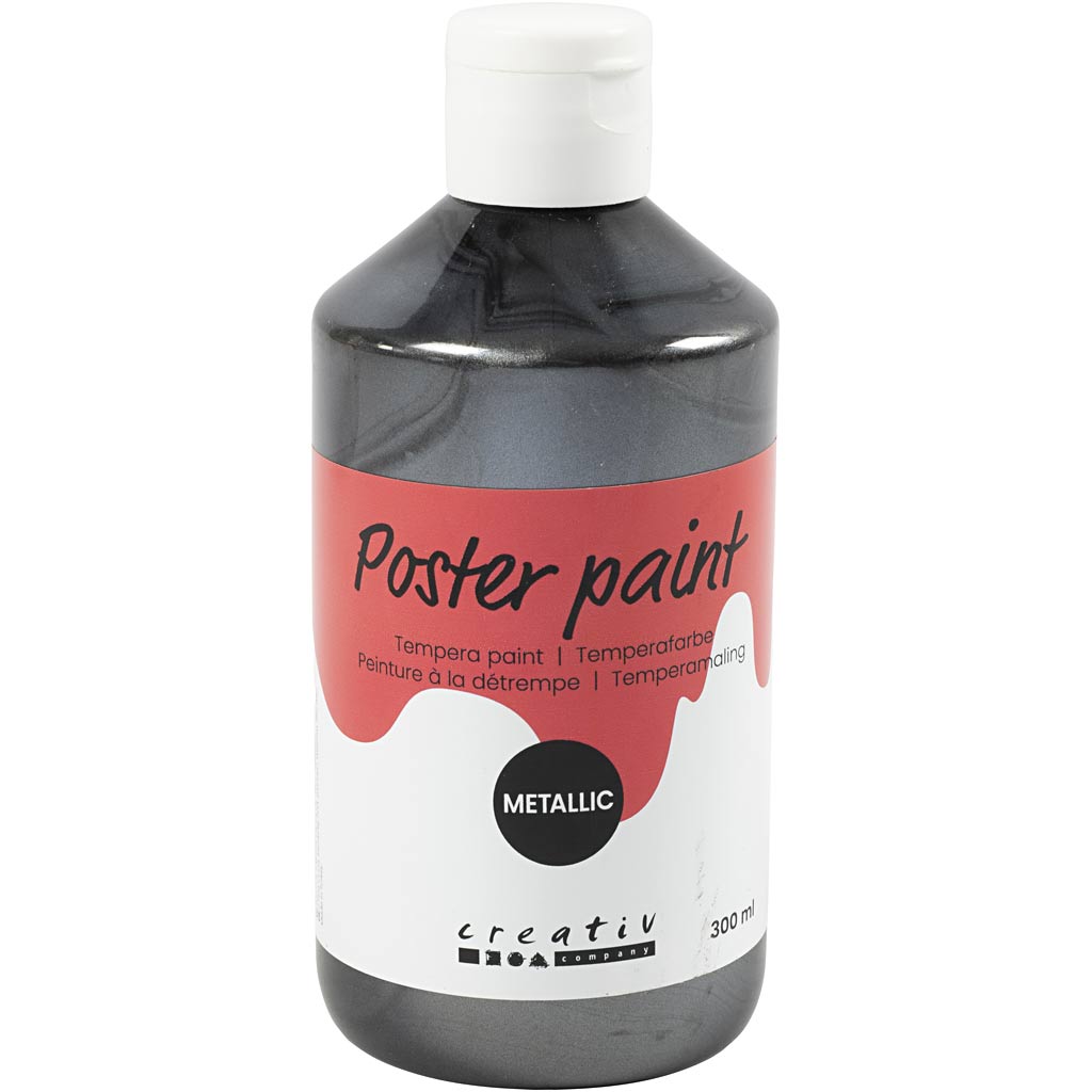 Poster paint Metallic, black, 300 ml