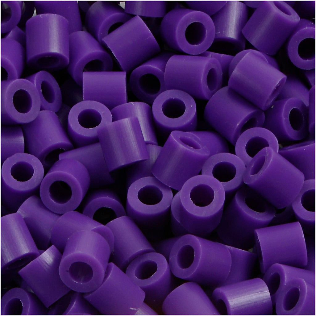 Fuse Beads, size 5x5 mm, hole size 2,5 mm, medium, dark purple (32234), 1100 pc