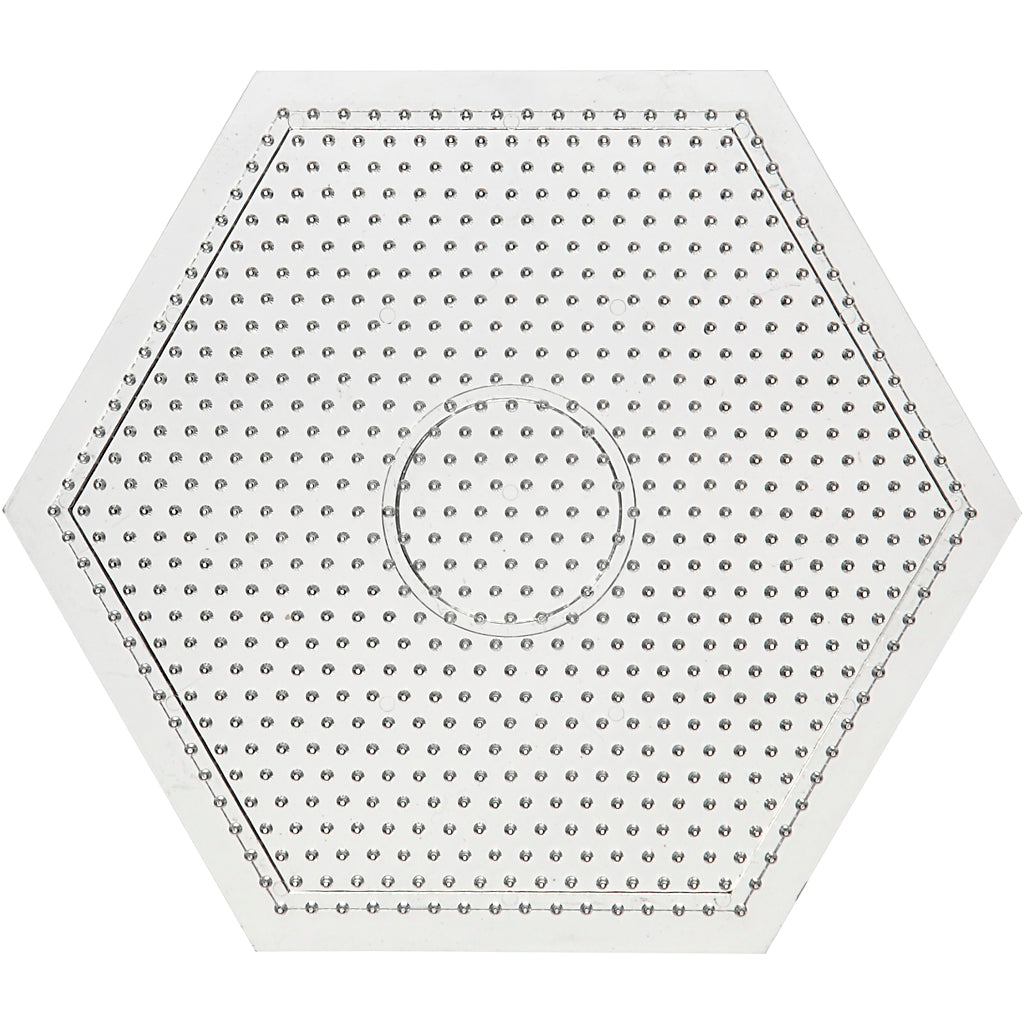 Peg Board, large hexagon, size 15x15 cm, medium, clear