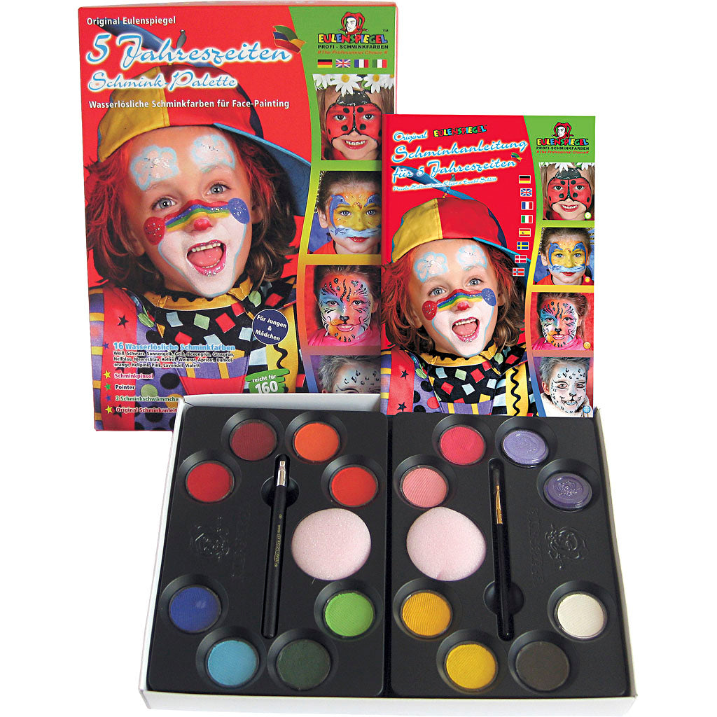 Water Makeup Set with step-by-step, assorted colours