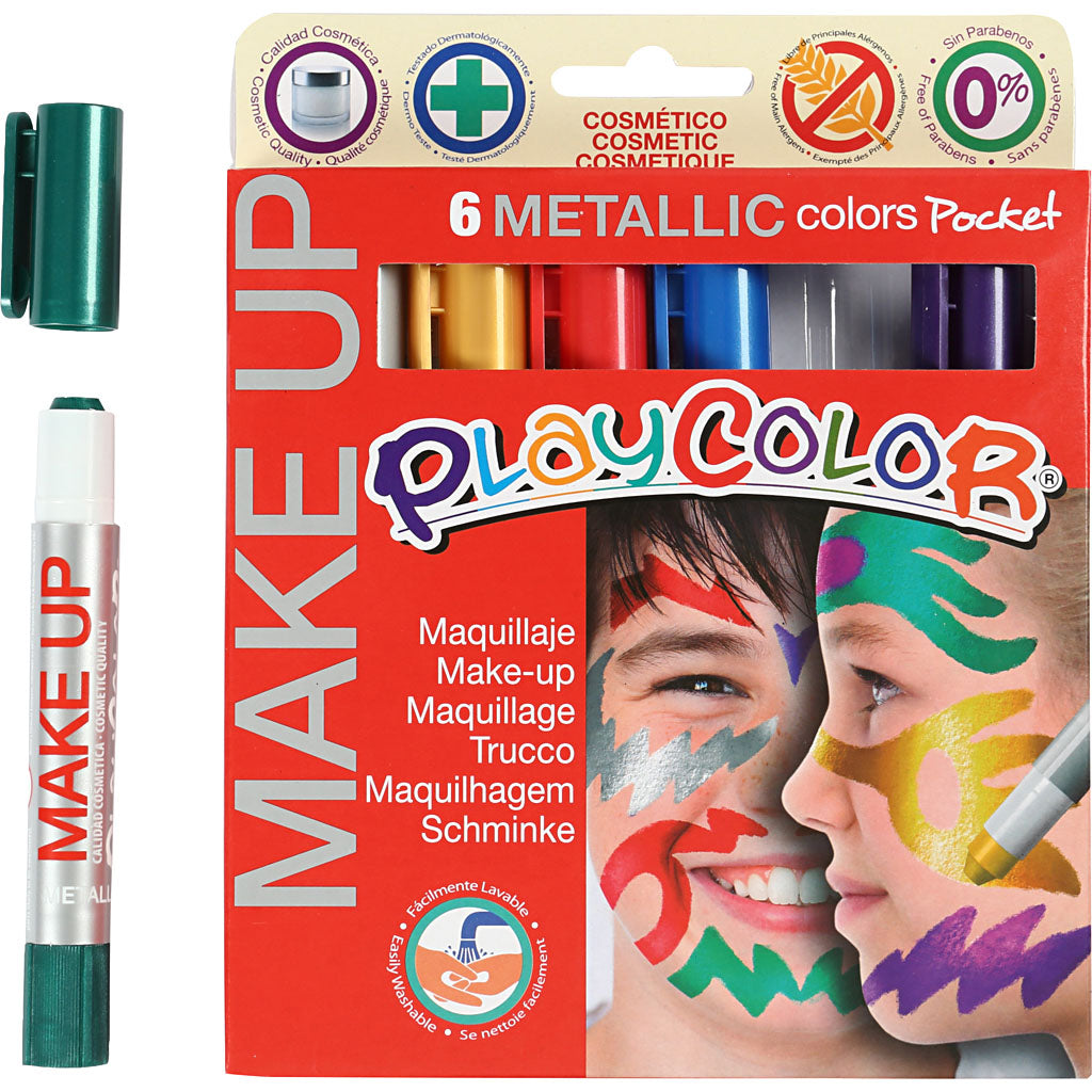 Playcolor Make Up, metallic, assorted colours, 6x5 g