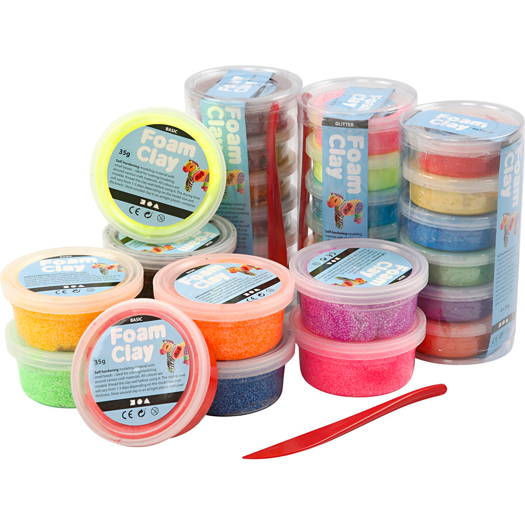 Foam Clay®, glitter, assorted colours, 28 tub